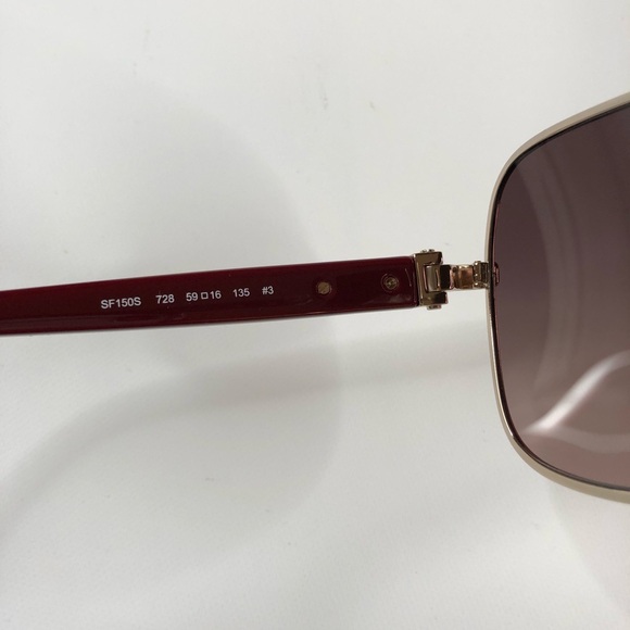 Salvatore Ferragamo Authentic Women’s Bordeaux Oversized Sunglasses ~ Brand New! - Picture 9 of 9